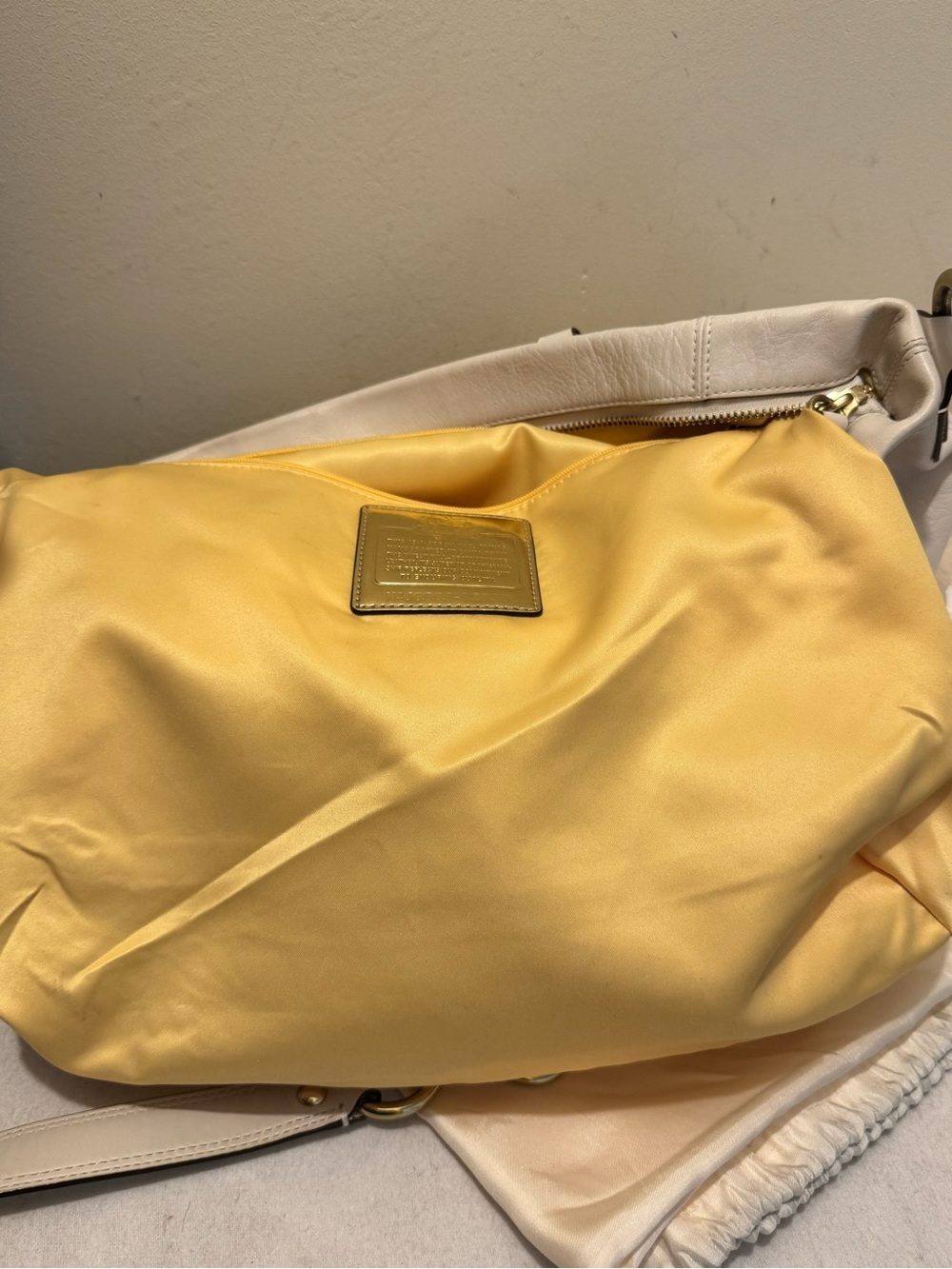 Vintage 2008 Coach Madison Julianne Cream Leather Crossbody Satchel Tote - MINT - Picture 12 of 16